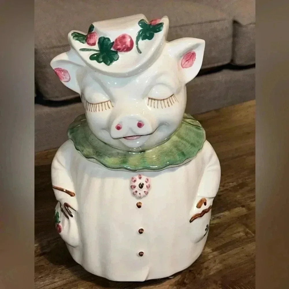 VTG Shawnee Pottery Winnie Clover Cookie Jar, Collectible, Rare, Ceramic Pig,HTF